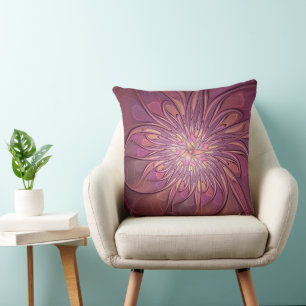 Abstrakt modern blomster fraktal konst bär färger kudde
