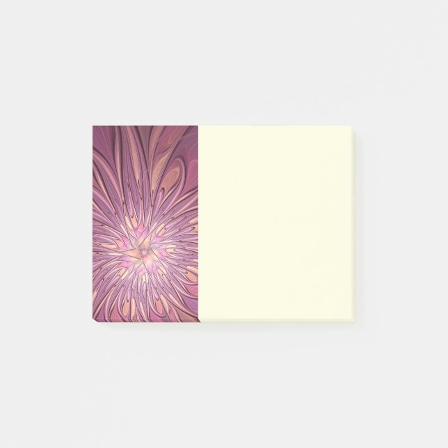 Abstrakt modern blomster fraktal konst bär färger post-it block (Framsida)