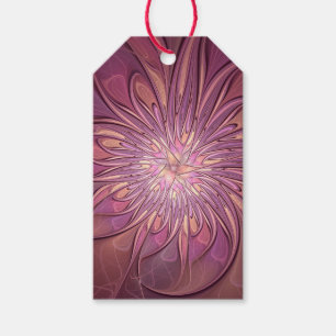 Abstrakt modern blomster fraktal konst bär färger presentetikett