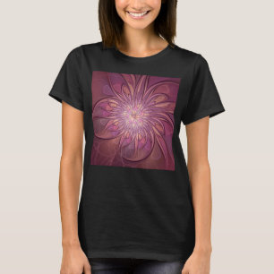 Abstrakt modern blomster fraktal konst bär färger t shirt