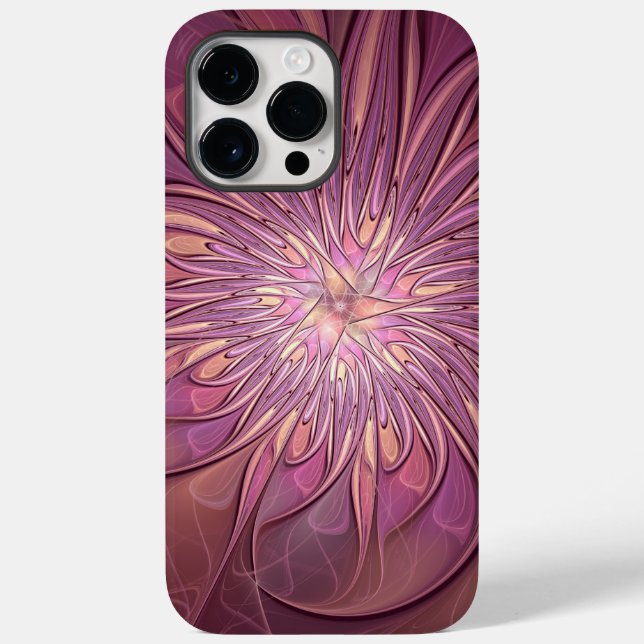 Abstrakt modern blomsterfraktal konst bärfärger (Baksida)