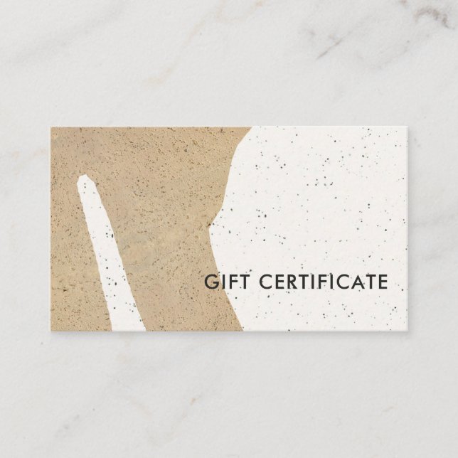 Abstrakt Modern Ceramic Struktur Gift Certificate Visitkort (Framsida)