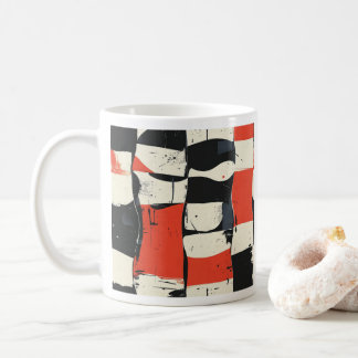 Abstrakt Modern Checkerboard Mugg