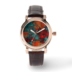 Abstrakt Modern Colorful Coola Artistic Mönster Armbandsur