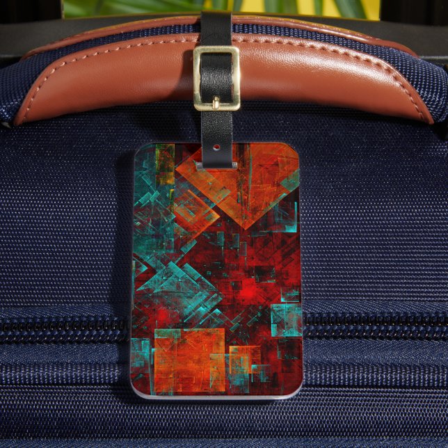 Abstrakt Modern Colorful Coola Artistic Mönster Bagagebricka (Framsida Insitu 2)