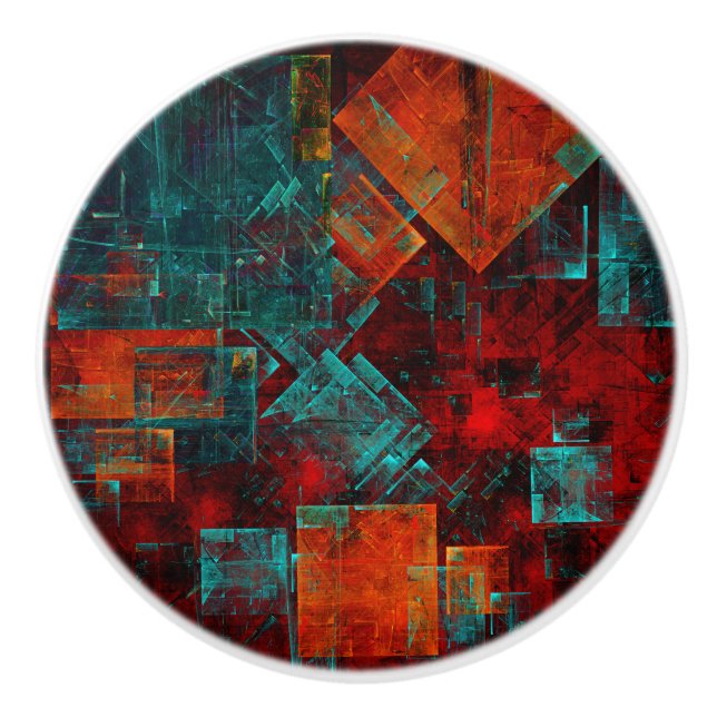 Abstrakt Modern Colorful Coola Artistic Mönster Knopp (Framsidan)