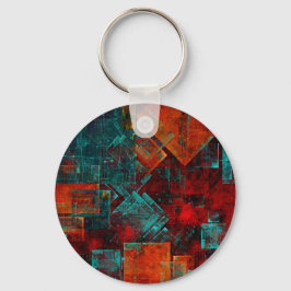 Abstrakt Modern Colorful Coola Artistic Mönster Nyckelring