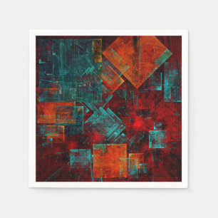Abstrakt Modern Colorful Coola Artistic Mönster Pappersservett