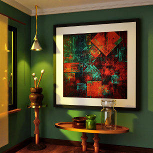 Abstrakt Modern Colorful Coola Artistic Mönster Poster