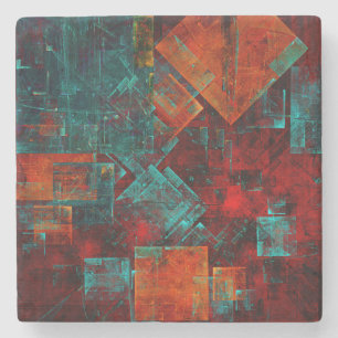 Abstrakt Modern Colorful Coola Artistic Mönster Stenunderlägg