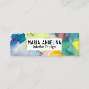 Abstrakt Modern COLORFUL vattenfärg Mini Visitkort