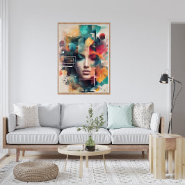Abstrakt Modern Colorful Woman Poster