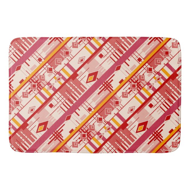 Abstrakt modern dekorationsgeometrisk inslag vinta badrumsmatta (Framsidan)