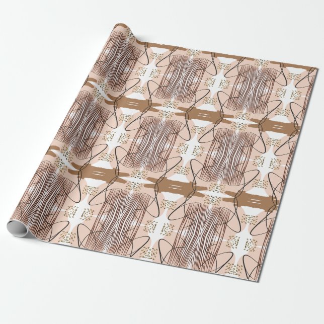 Abstrakt Modern Earthy Terracotta Boho Presentpapper (Utrullad)