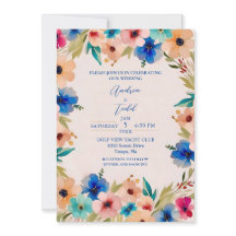 Abstrakt modern elegant blomster vattenfärg bröllo
