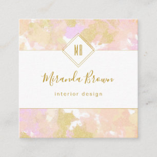 Abstrakt Modern Elegant Calligraphy Logotyp Rosa G Fyrkantigt Visitkort