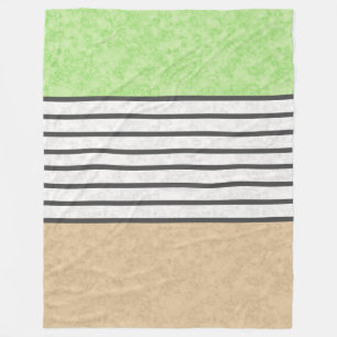 Abstrakt modern färg beige mynta grönt vit blak fleecefilt