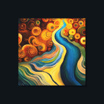 Abstrakt Modern Färg Swirls River Canvastryck<br><div class="desc">Denna moderna abstrakta utformning är att fånga öga och gör ett verkligt påstående med sin rik,  sitt juvel färg och sitt struktur. Uppfattat och bedövande. Skapat av Farmhouse Press.</div>