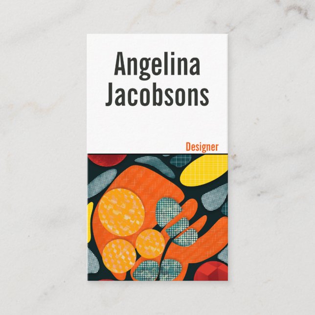 Abstrakt modern färglös fet typografi visitkort (Framsida)