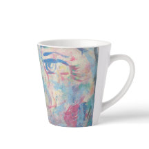 Abstrakt Modern färglös "Finare" Latte Mugg