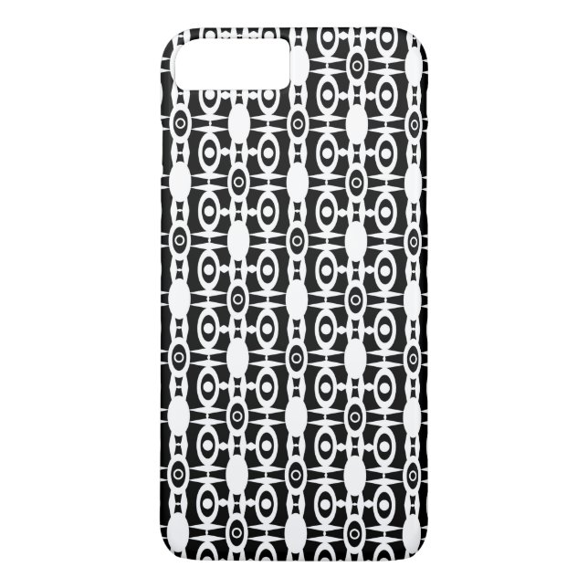 Abstrakt modern färglös vitsvart prydnadsvarv Case-Mate iPhone skal (Baksida)