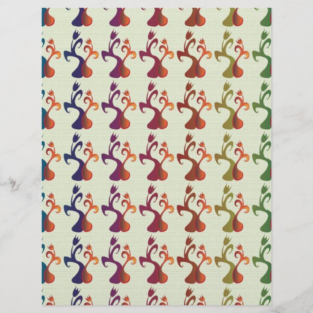 Abstrakt modern flerfärgad tulpan blomsterdesign (Framsida)