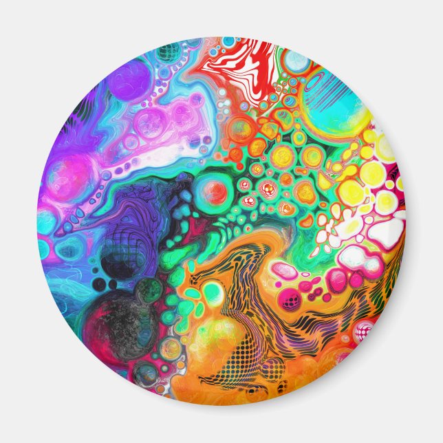 Abstrakt Modern Fluid Art Magnet (Framsidan)