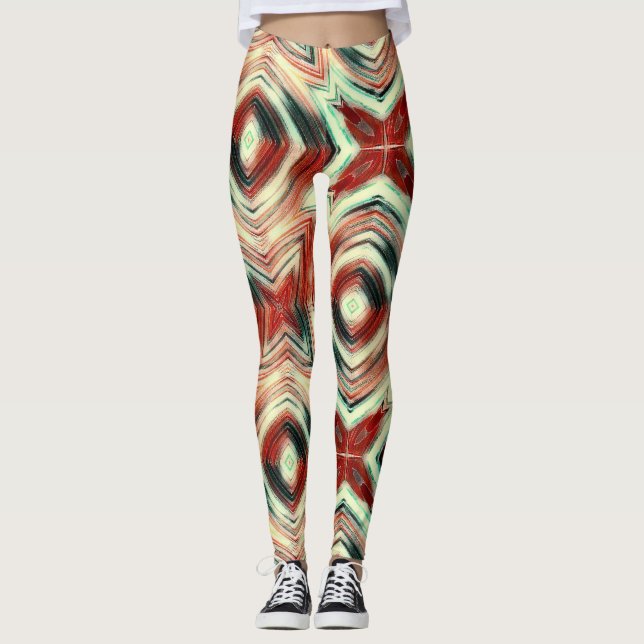 Abstrakt modern flytande modern flytande vätska fl leggings (Framsida)