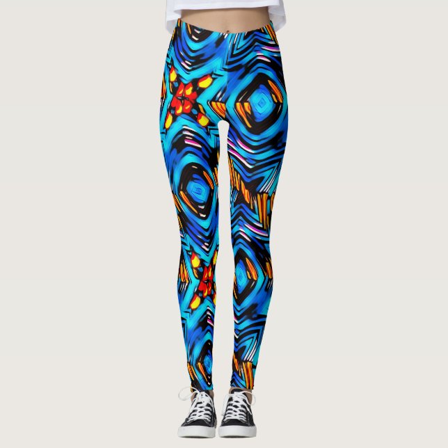 Abstrakt modern flytande modern flytande vätska fl leggings (Framsida)