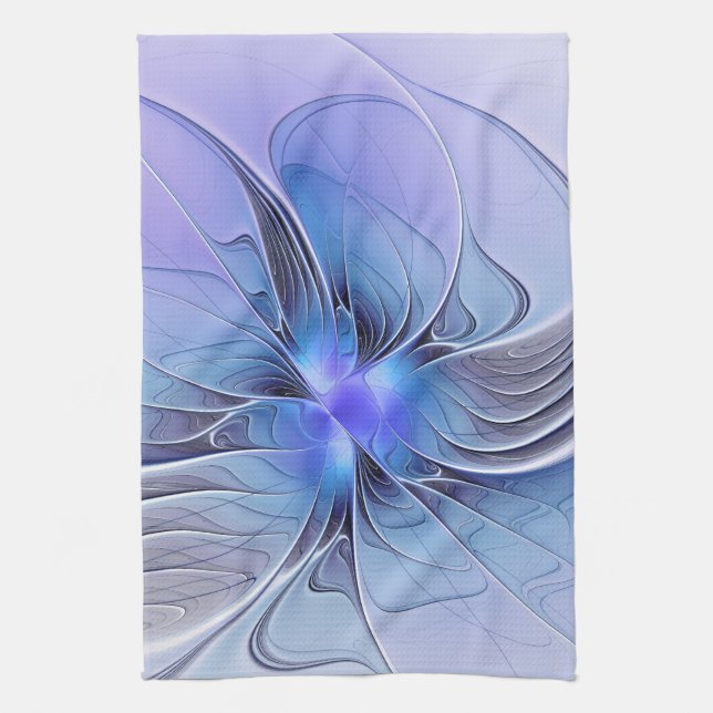 Abstrakt Modern Fractal Art Lavender Blue Kökshandduk (Vertikal)