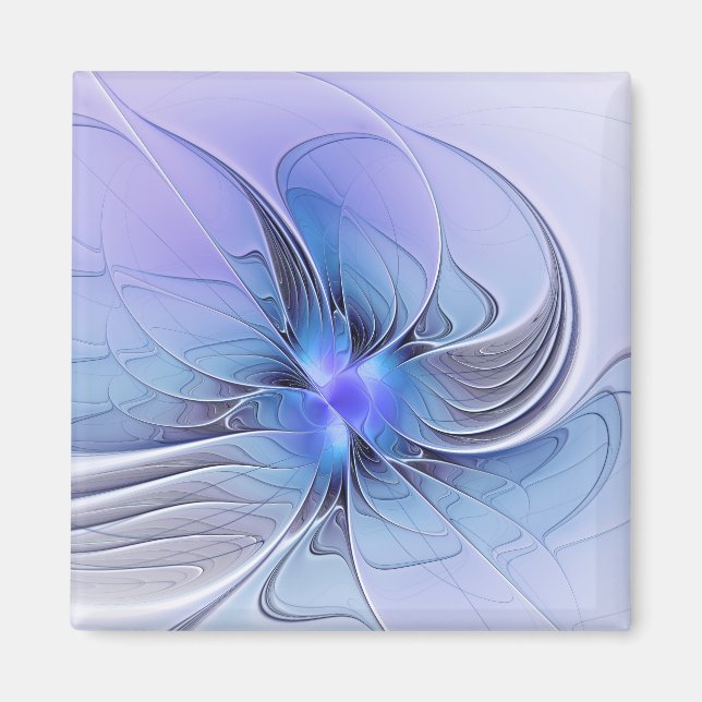 Abstrakt Modern Fractal Art Lavender Blue Magnet (Framsidan)