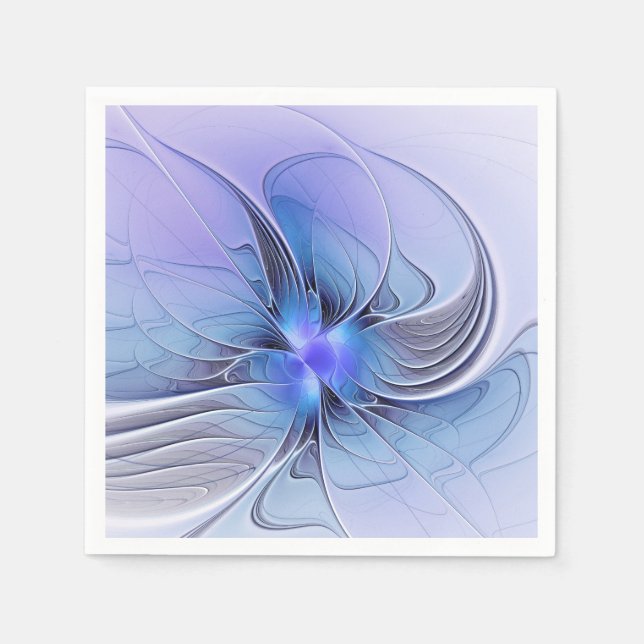 Abstrakt Modern Fractal Art Lavender Blue Pappersservett (Framsidan)