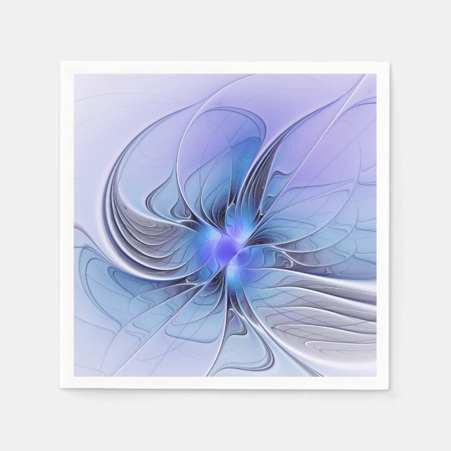Abstrakt Modern Fractal Art Lavender Blue Pappersservett (Framsidan)
