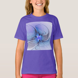 Abstrakt modern fraktal konst lavendelblå t shirt