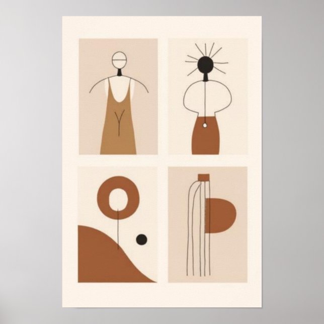 Abstrakt Modern Galleri Väggkonst Set | Skandinavi (Framsidan)
