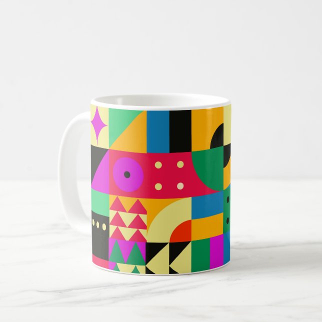 Abstrakt Modern Garden Kaffemugg (Framsida vänster)
