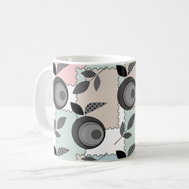 Abstrakt modern geometri för äppelfruktlappar kaffemugg (Framsida vänster)