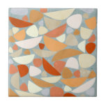 Abstrakt Modern Geometric Art Kakelplatta<br><div class="desc">Geometrisk abstrakt med modern contemporary med organiska vätskeformer i varmt pastelliserat färg.</div>