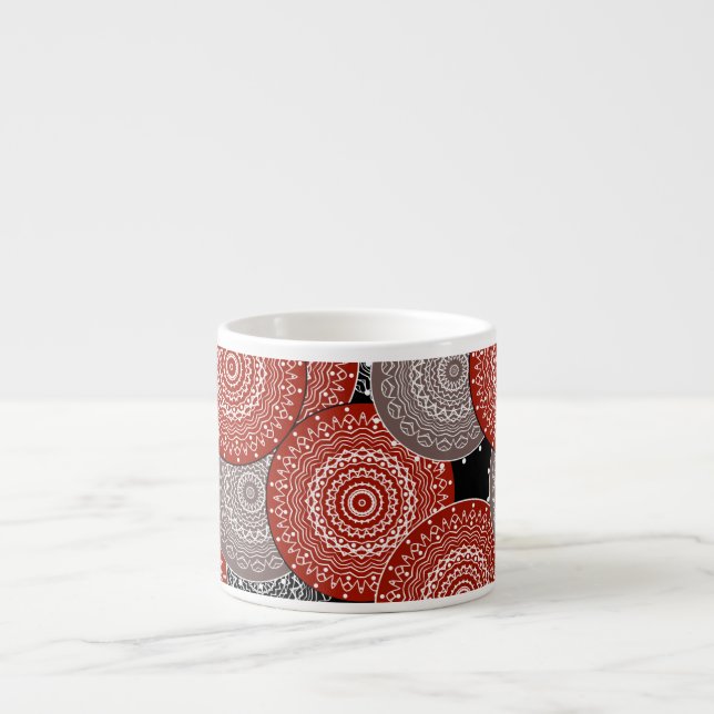Abstrakt modern geometrisk cirklar runda former ma espressomugg (Framsidan)