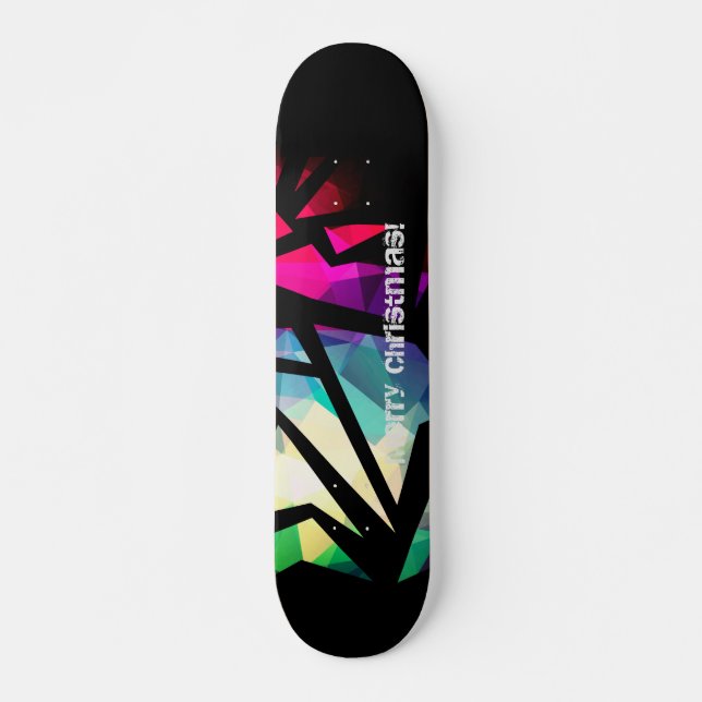Abstrakt modern geometrisk för polygongraffiti mini skateboard bräda 18,5 cm (Framsida)