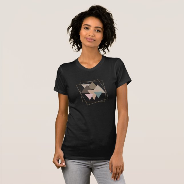 Abstrakt modern geometrisk futuristiska konst t shirt (Hel framsida)