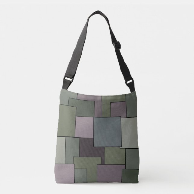 Abstrakt modern geometrisk konst axelväska (Framsida)