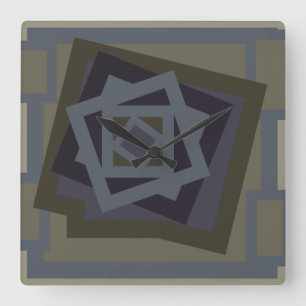 Abstrakt modern geometrisk konst fyrkantig klocka