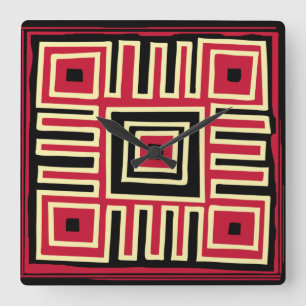 Abstrakt modern geometrisk konst fyrkantig klocka