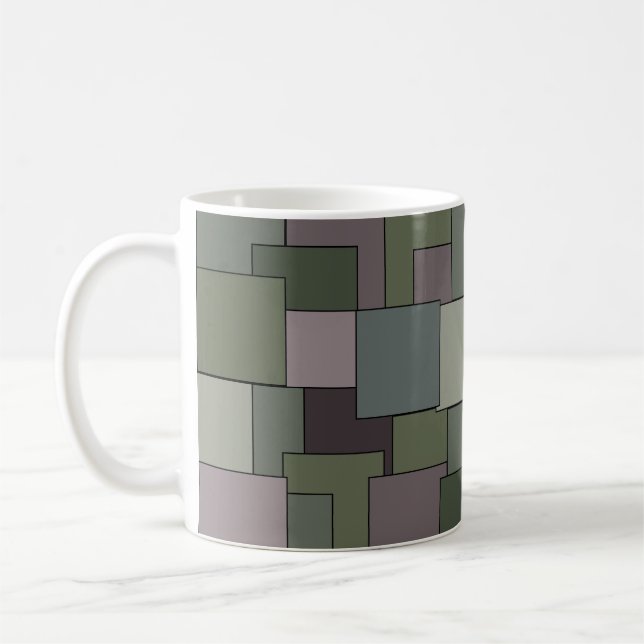 Abstrakt modern geometrisk konst kaffemugg (Vänster)