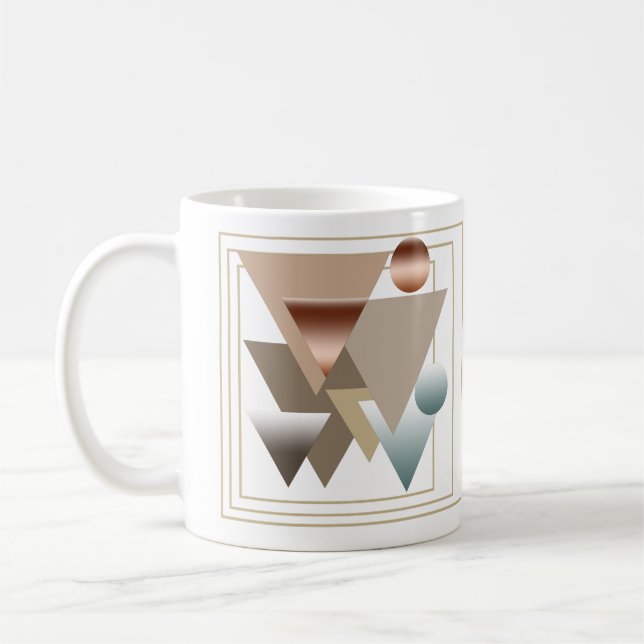 Abstrakt modern geometrisk konst kaffemugg (Vänster)