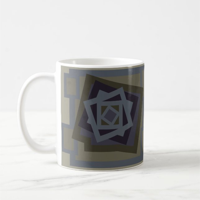 Abstrakt modern geometrisk konst kaffemugg (Vänster)