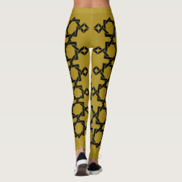 Abstrakt modern geometrisk linjekonst leggings