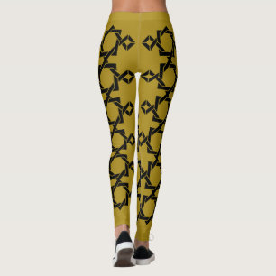 Abstrakt modern geometrisk linjekonst leggings