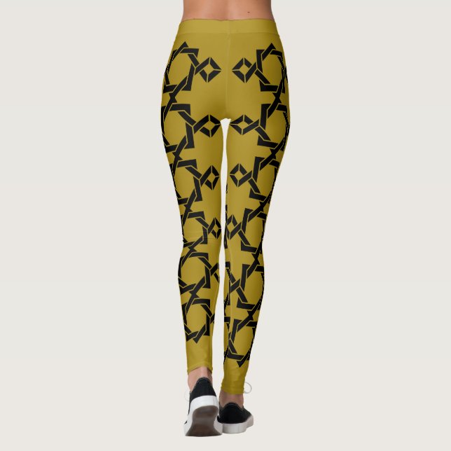 Abstrakt modern geometrisk linjekonst leggings (Baksida)